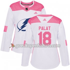 Tampa Bay Lightning Ondrej Palat 18 Adidas 2017-2018 Wit Oranje Fashion Authentic Shirt - Dames